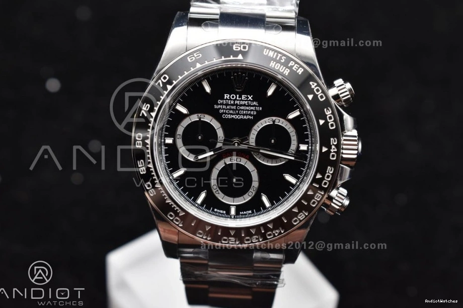 Elegant Steel Rolex Daytona Black SL4801 Factory Movement Dial in 1051 904L SBF VS 1:1 126500 0205